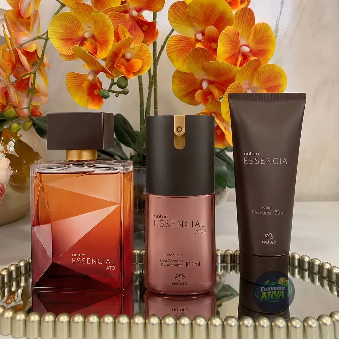 Kit Essencial Ato Masculino • Perfume 100ml • ⁠Desodorante Corporal 100ml • ⁠Balm Pós Barba 75ml