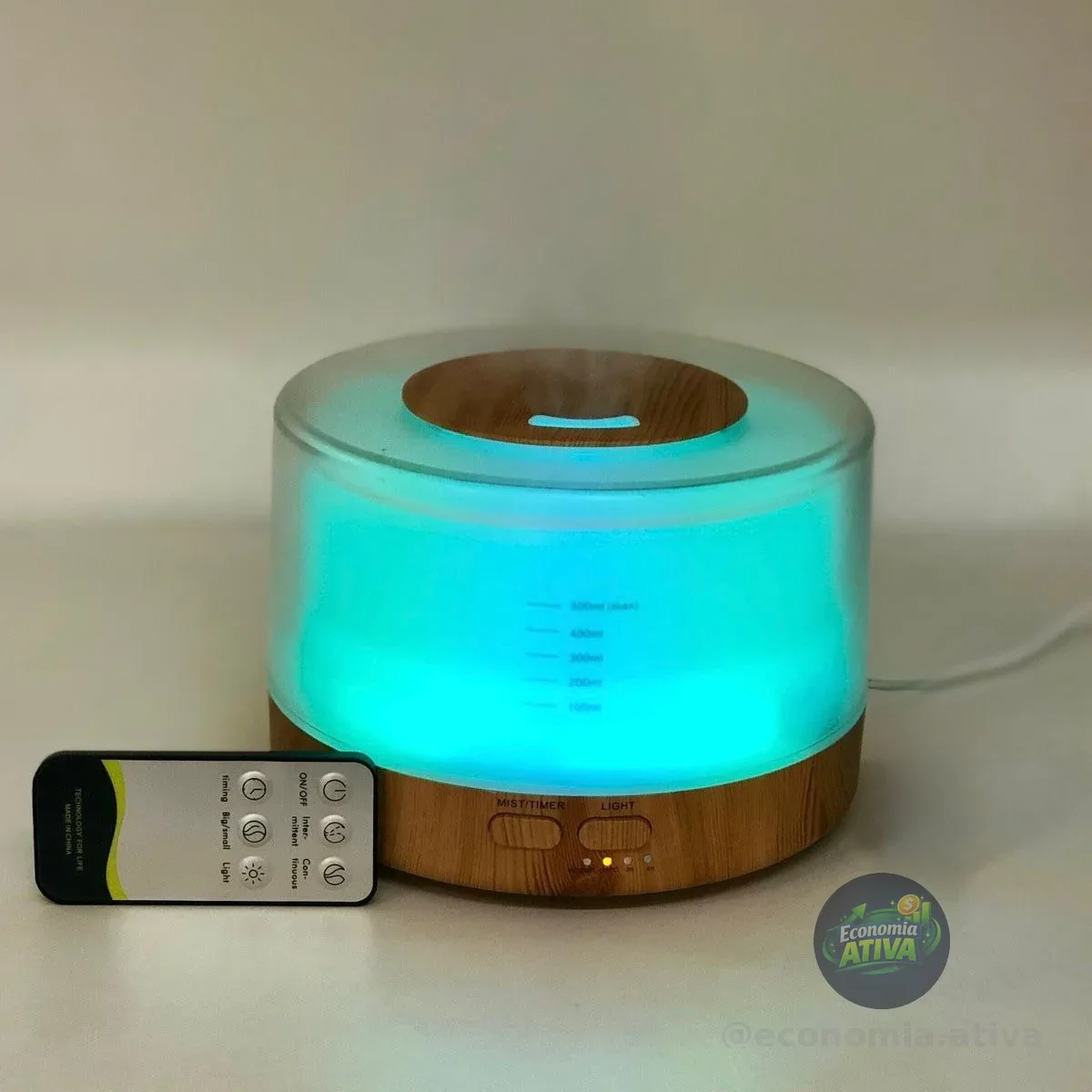 Umidificador Purificador De Ar Aromatizador Elétrico 500ml