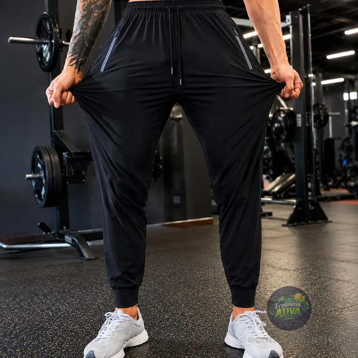 Calça Tactel Jogger Academia Slim
