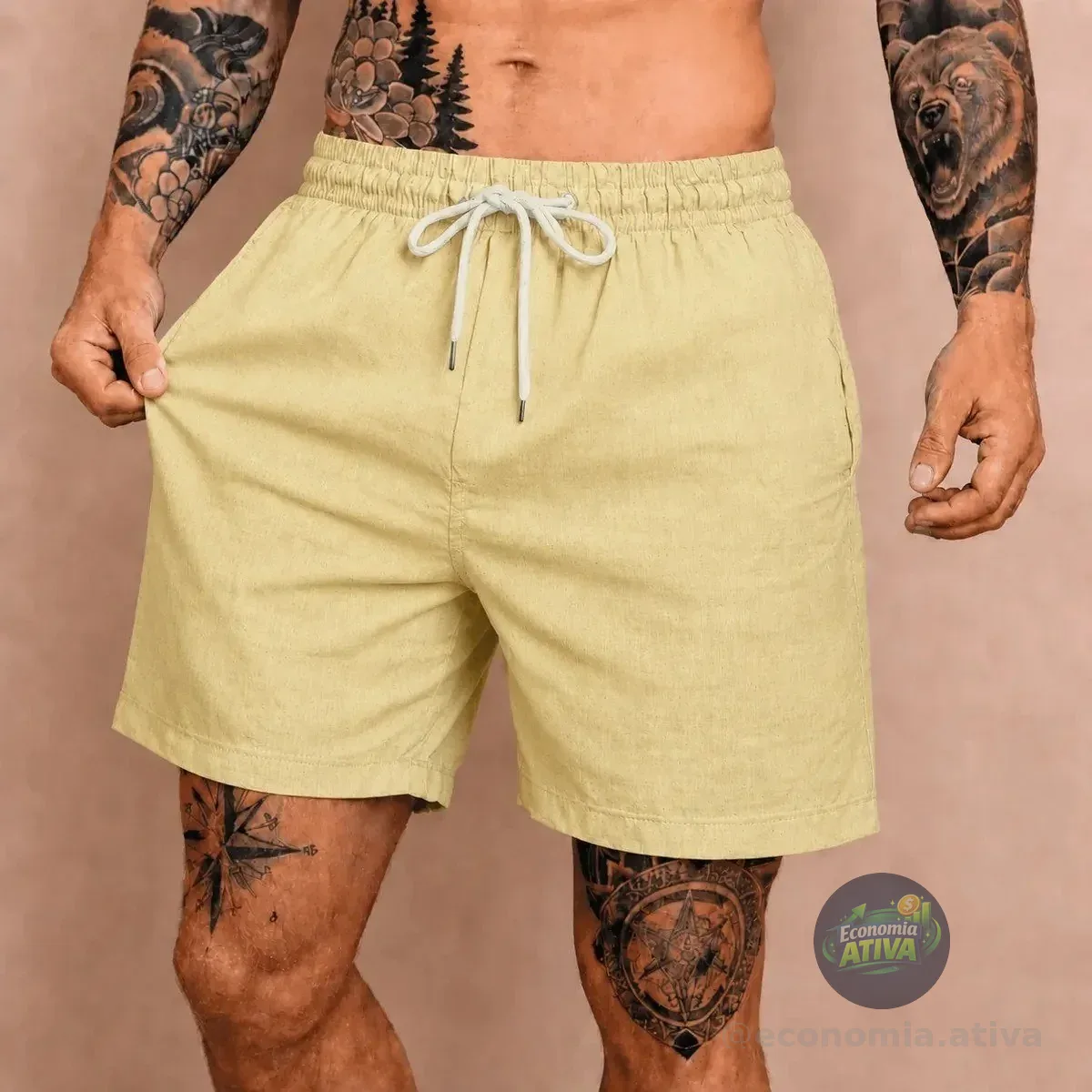 Bermuda  Casual Tecido Confortavel