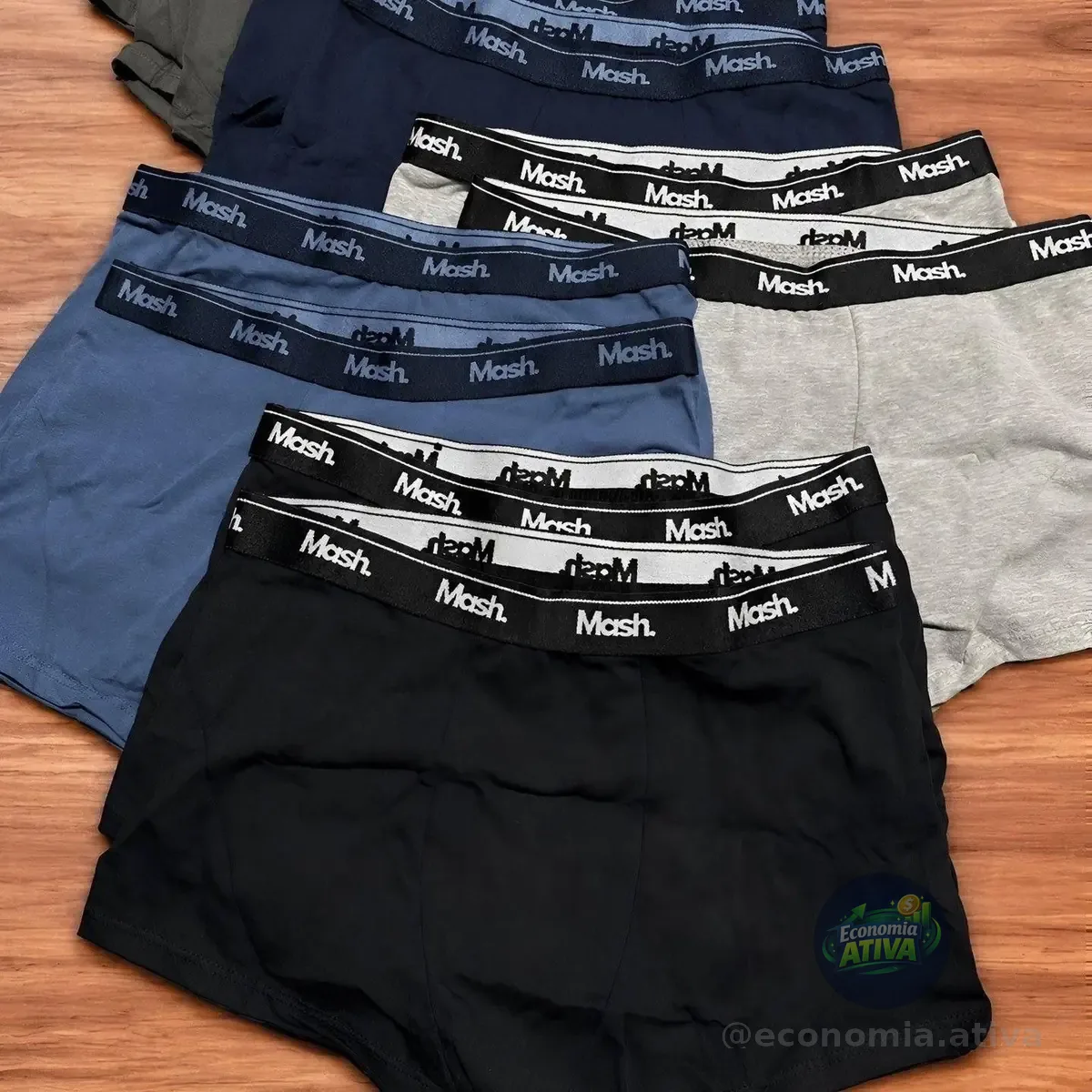 Kit Com 10 Cuecas Boxer Algodão Cotton Masculina Adulto Mash