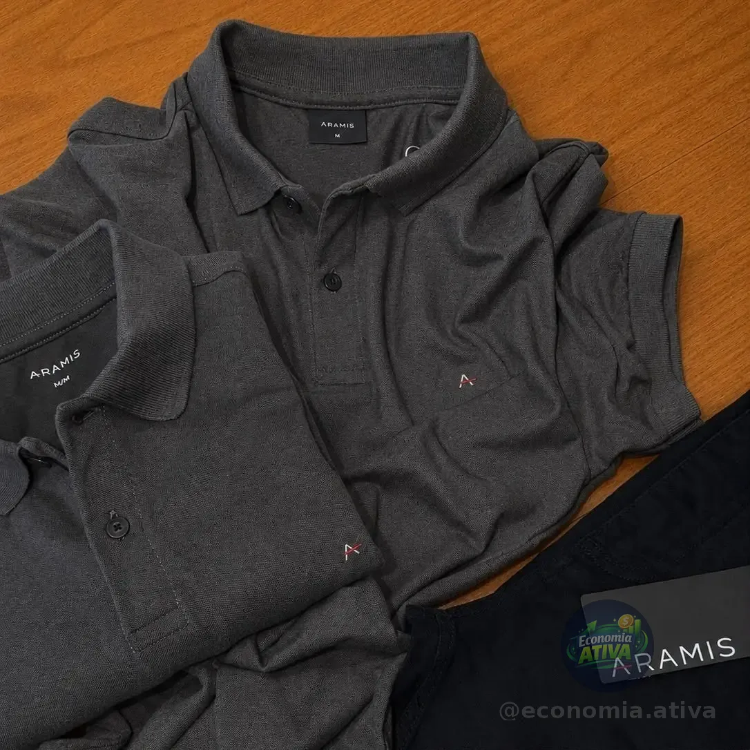 Polo Aramis Masculina Piquet Grafite