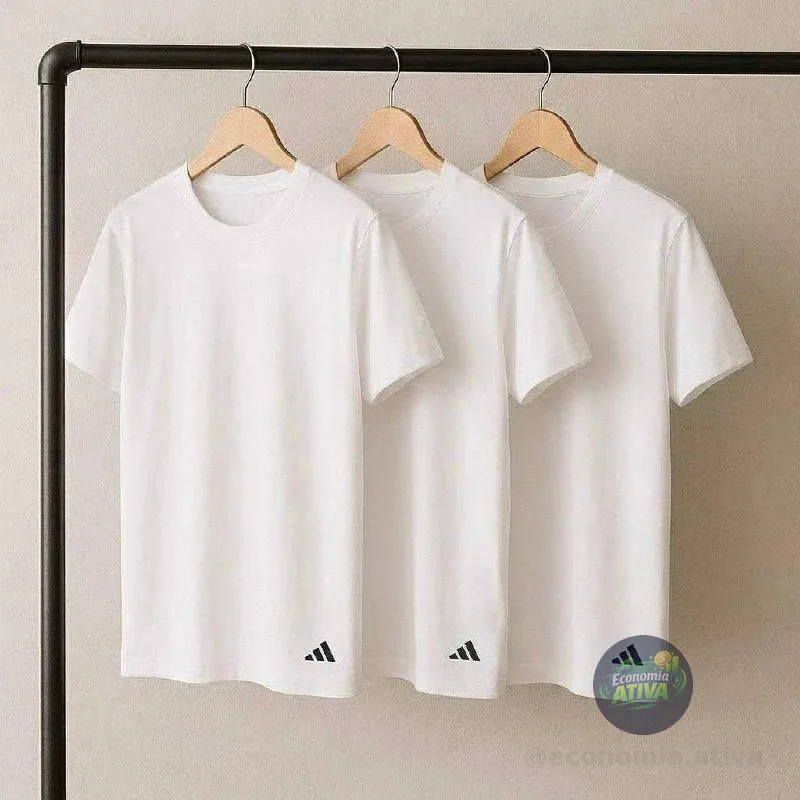 Kit 3 Camisetas Adidas Básicas