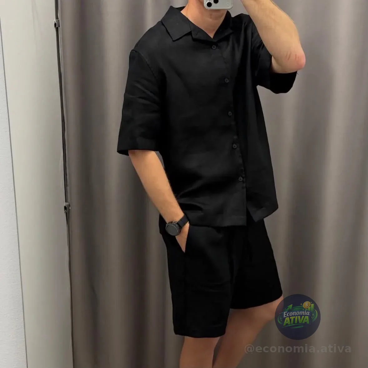 Conjunto Linho Camisa E Short