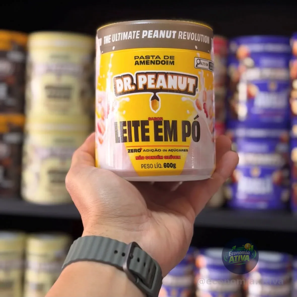 Pasta De Amendoim Com Whey Protein Leite Em Pó (600g) Dr Peanut