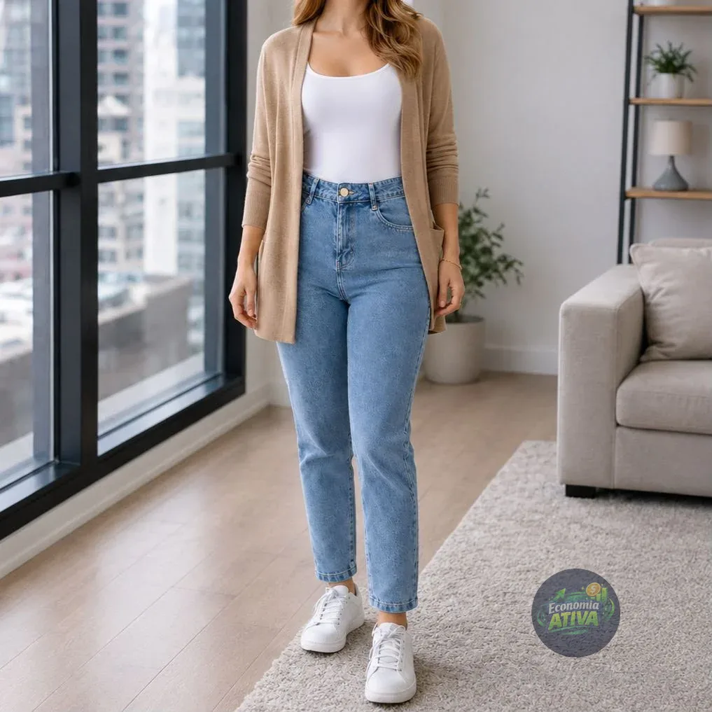 Calça Jeans Mom Stillger Cintura Alta