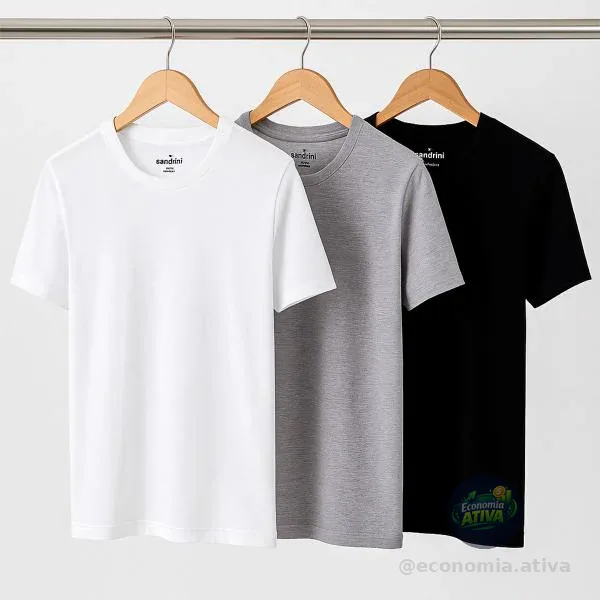 Kit 3 Camisetas Algodão Masculinas Sandrini Day