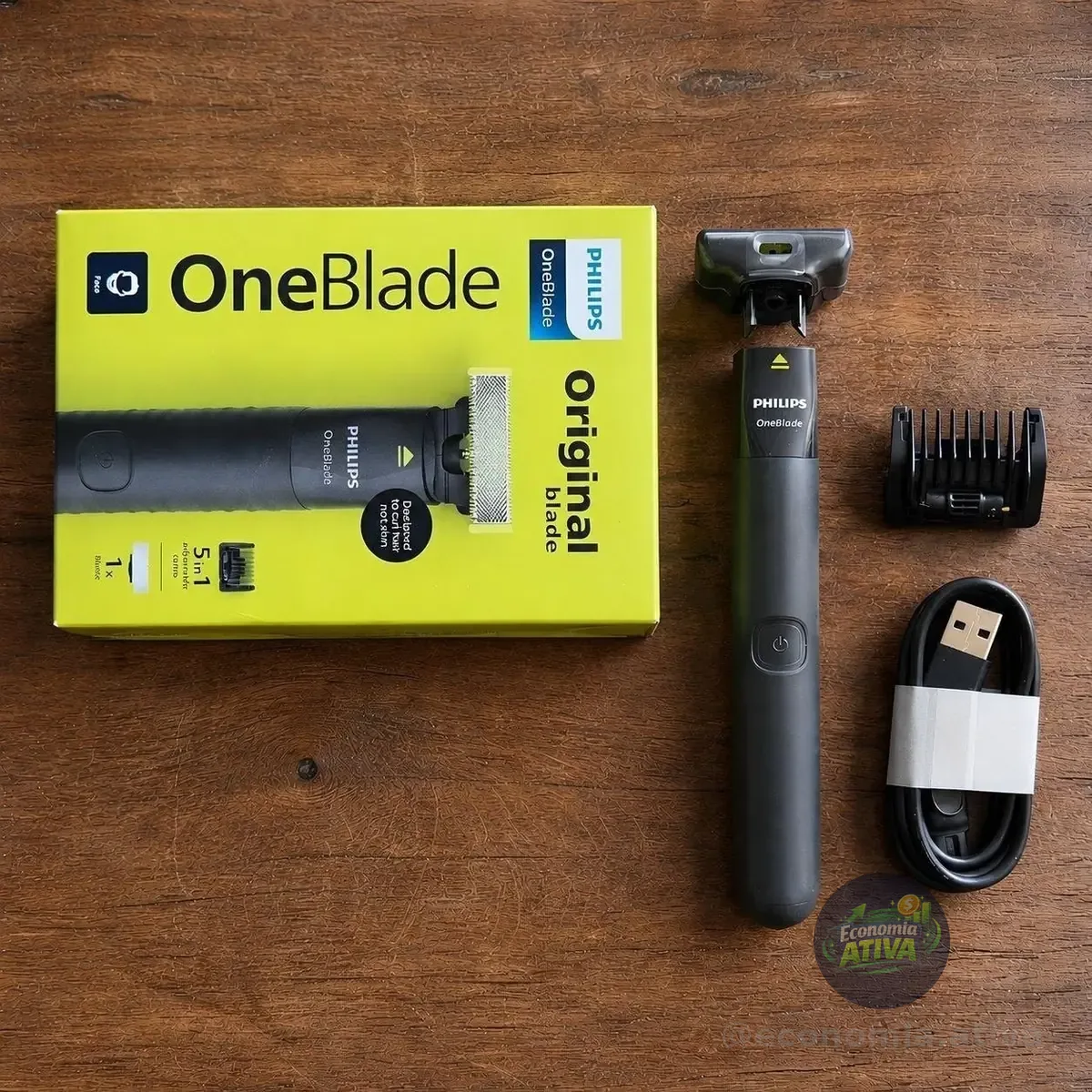 Barbeador E Aparador Philips Oneblade Com Pente 5 Em 1