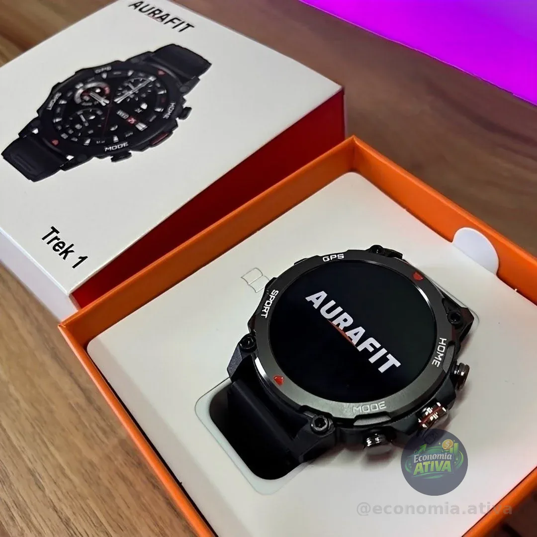 Relógio Smartwatch Aurafit Trek1 Com Gps