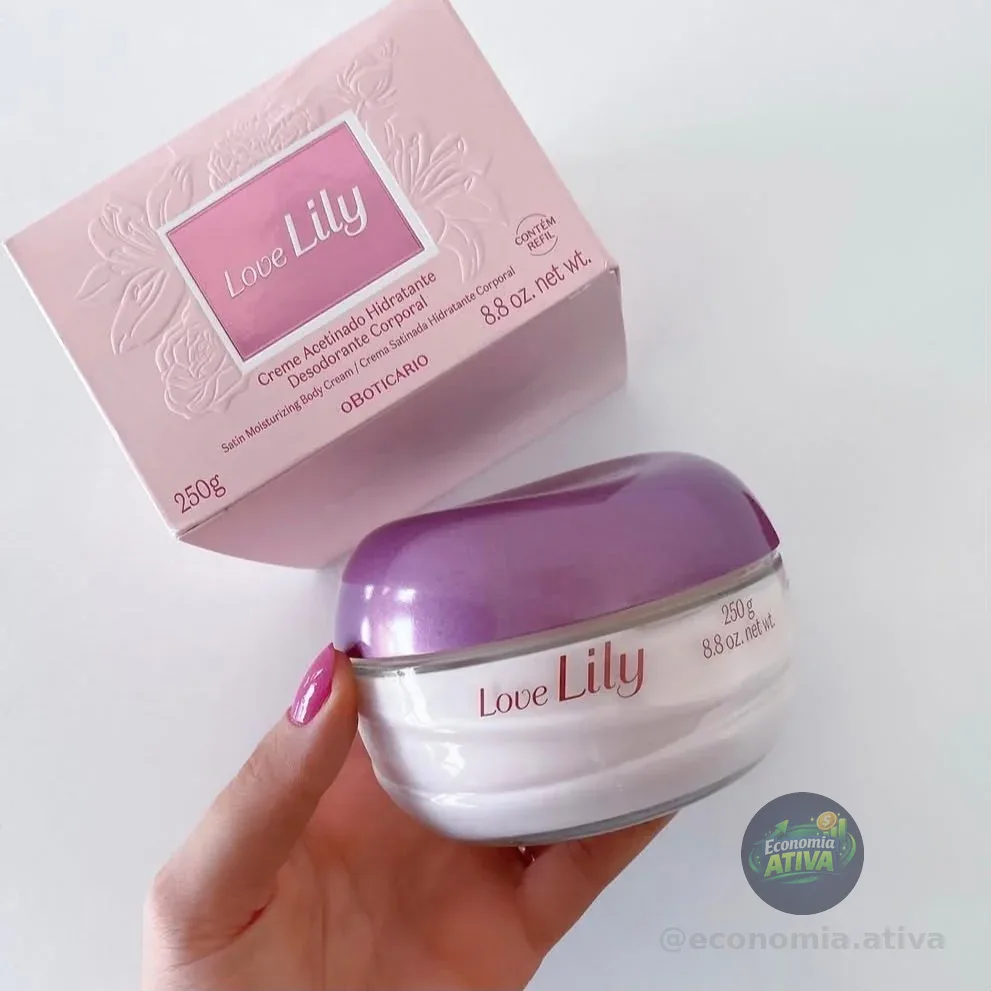 Creme Acetinado Hidratante Corporal Love Lily 250ml