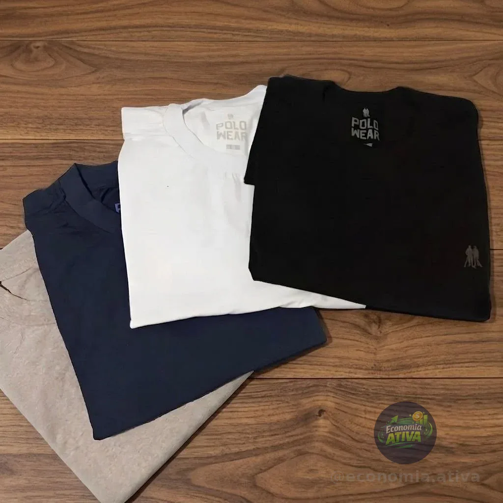 Kit 4 Camisetas Masculinas Polo Wear Sortido Sortido M Lisa