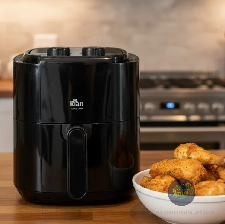 Air Fryer 3,5L Kian AF-105 Preto 127V 1200W – Fritadeira Sem Óleo | Turbo Air 360°