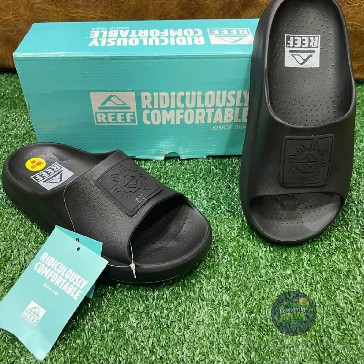 Chinelo Reef Slide Rybrcan Preto