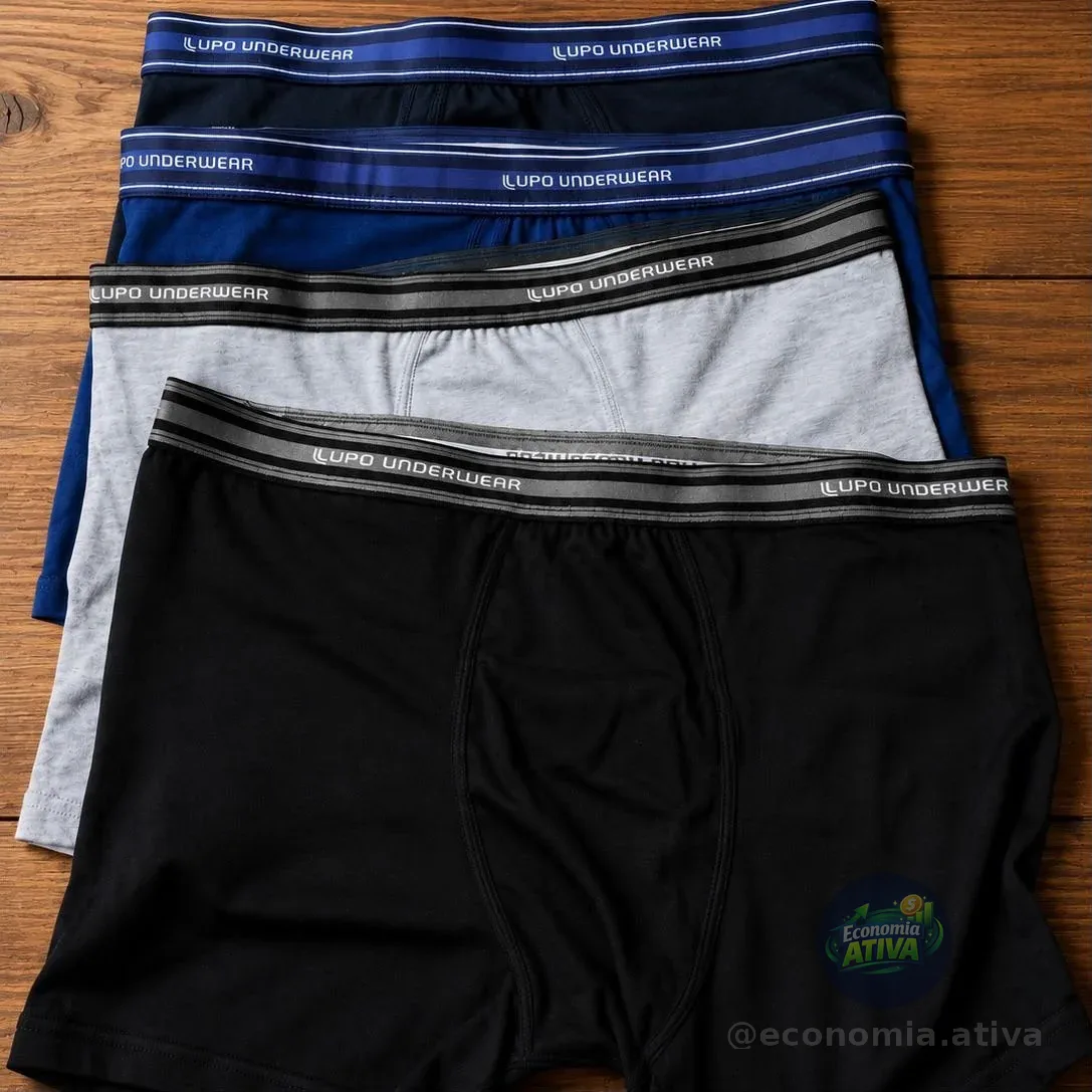 Kit 10 Cuecas Boxer Lupo Algodão