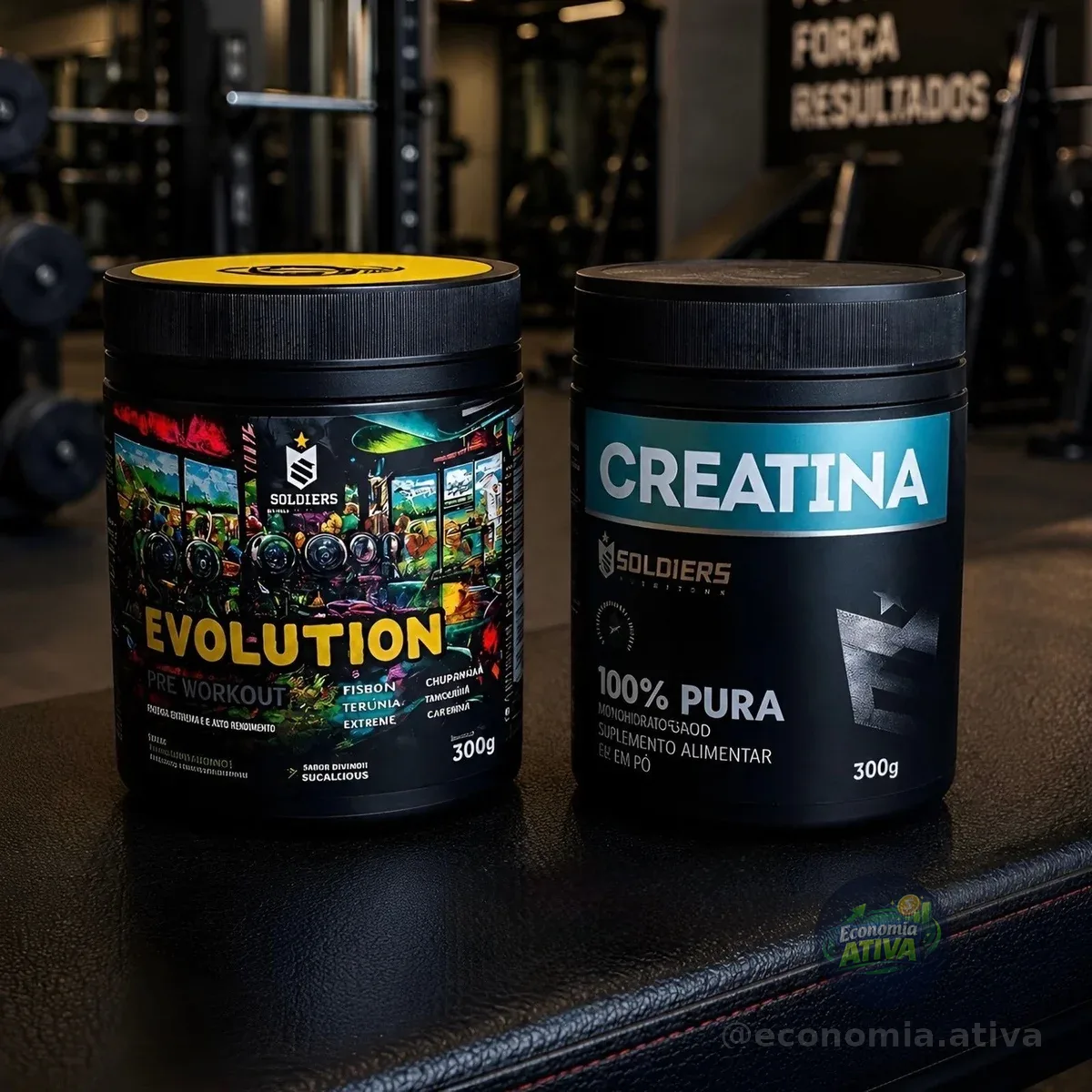 Kit: Creatina Monohidratada + Pré Treino Evolution 300g  - Soldiers Nutrition Força Performance
