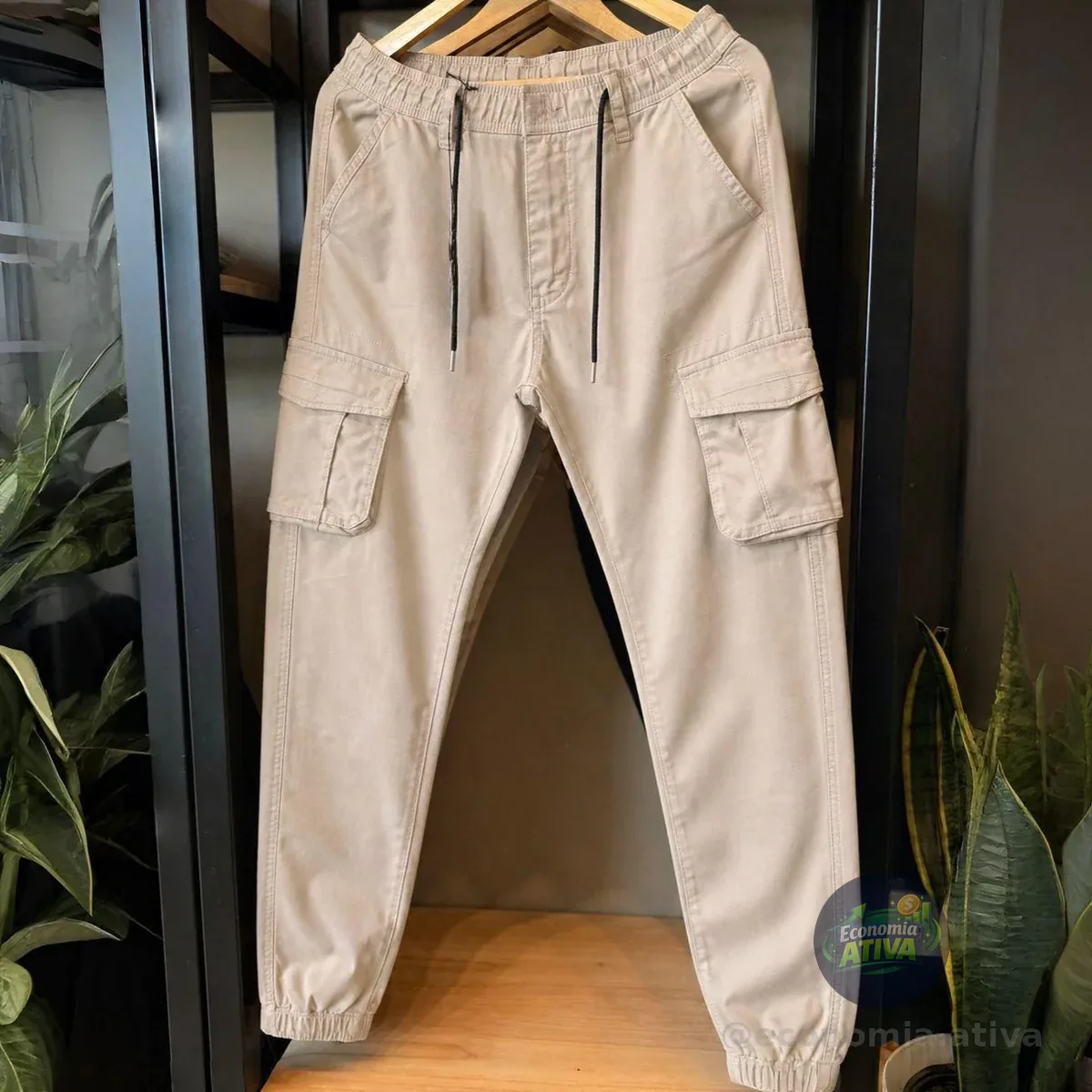 Calça Jogger Cargo Sarja (3 cores)
