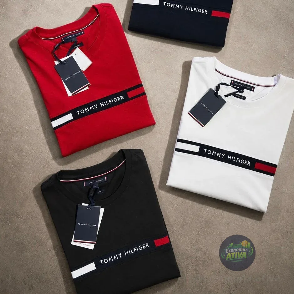 Kit Camisetas Tommy Hilfiger Chest Insert Branca/preta 2un