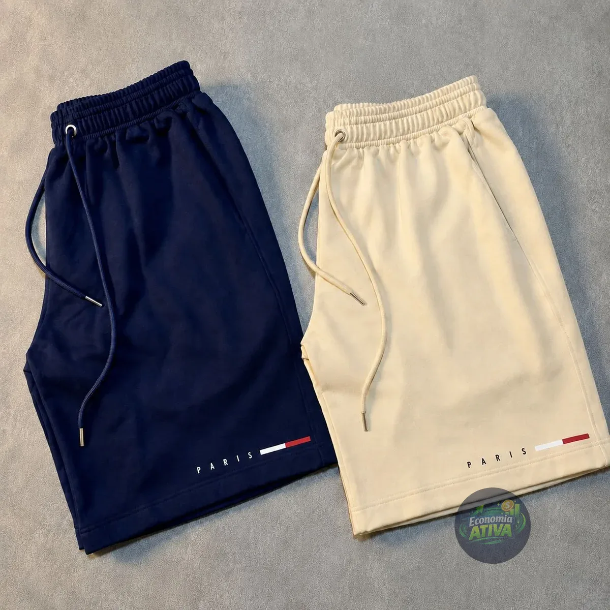 Kit 02 Bermuda Casual Short Moletom Maculina Academia Treino