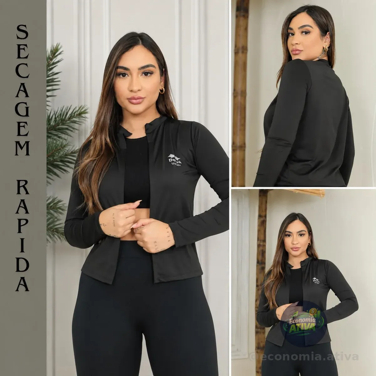 Casaco Blusa Proteção Solar Uv50+ Praia Academia