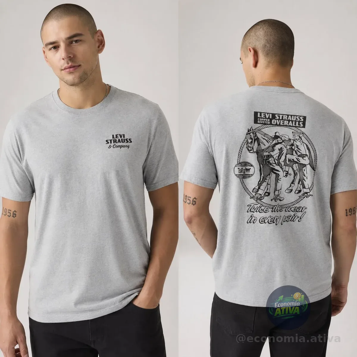 Camiseta Levis Graphic Cinza Manga Curta