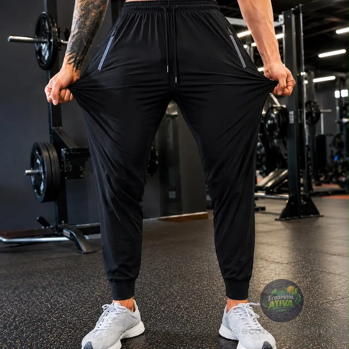 Calça Tactel Jogger Academia Slim