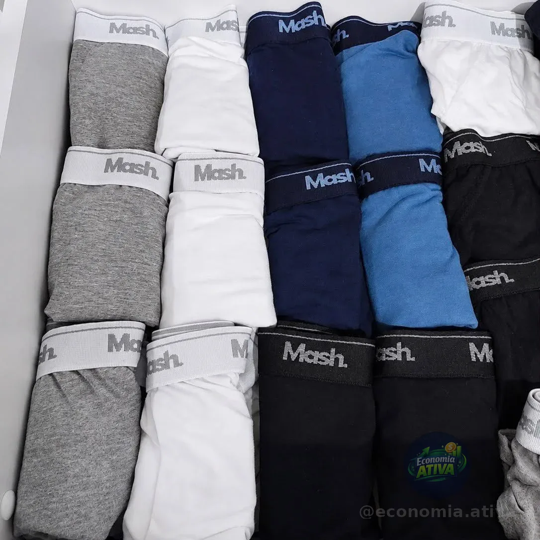 Kit 10 Mash Cuecas Boxer Algodão