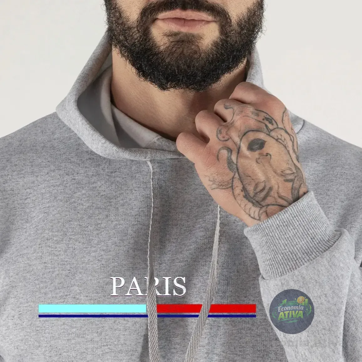 Moletom Canguru Estampado Paris Tira (5 cores)