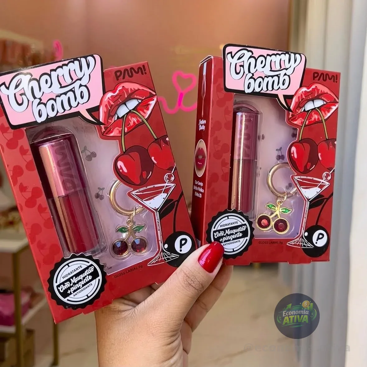 Gloss Labial Cherry Bomb Pam By Pamella 5g
