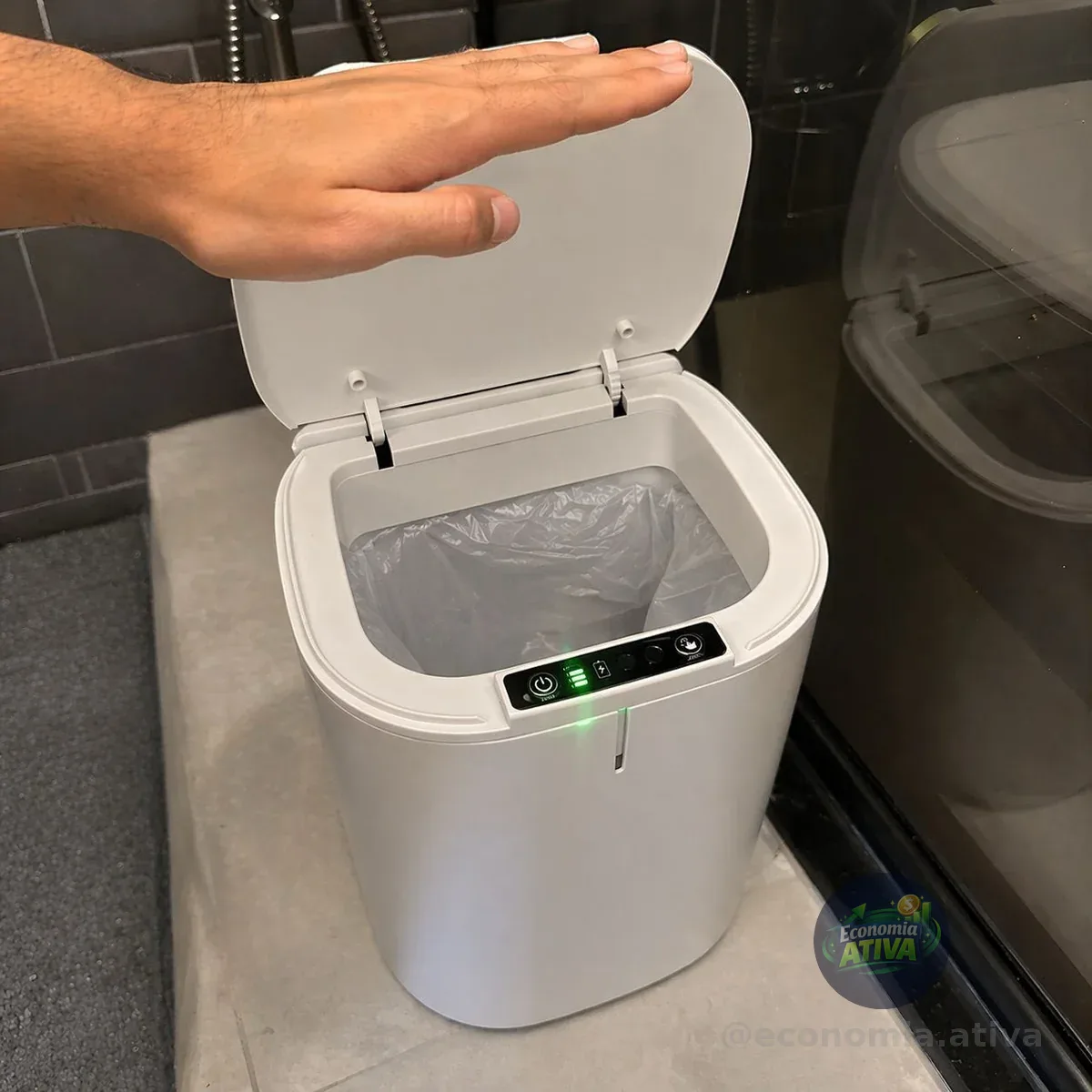 Lixeira Inteligente 16l Com Sensor Automático E Tampa Touch