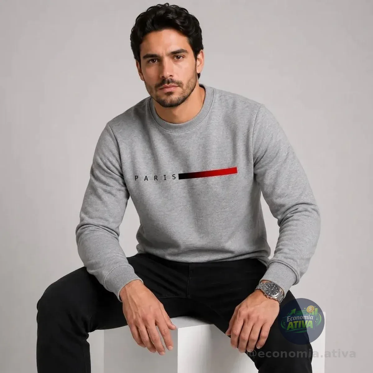 Moletom Paris Gola Careca Flanelado