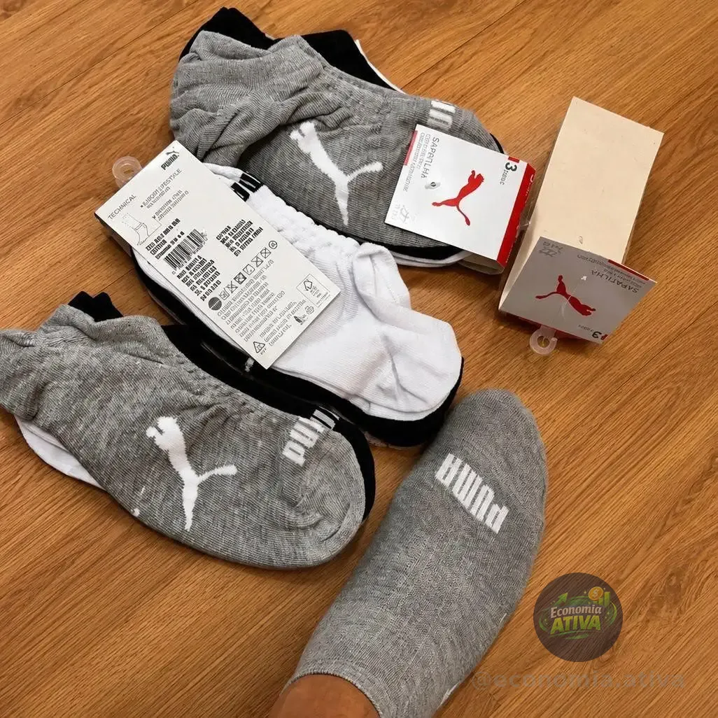 Kit 9 Pares Meias Puma Sapatilha