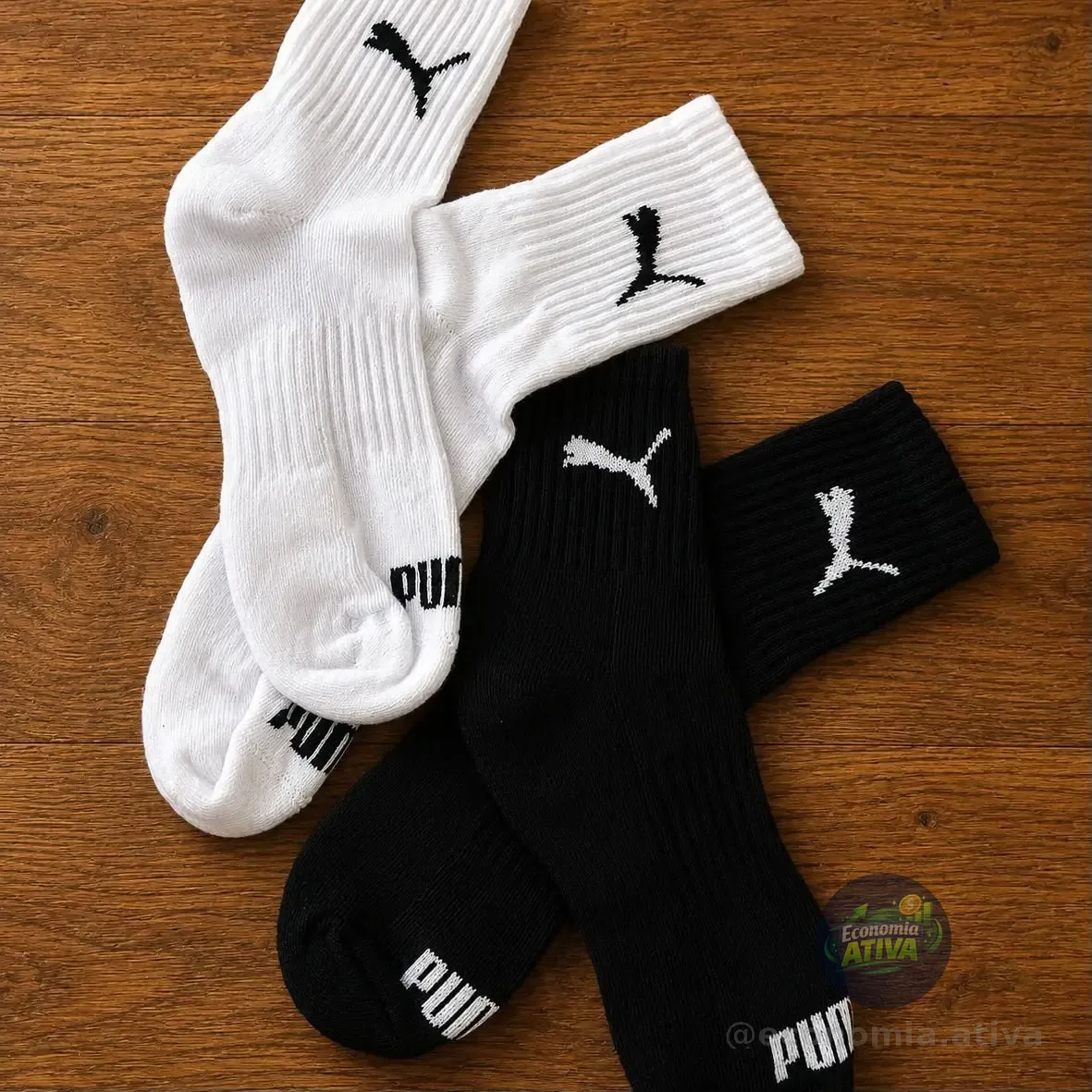 6 Pares Meias Puma Cano Médio