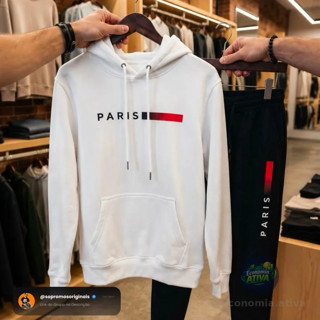 Conjunto Moletom Paris Calça E Blusa