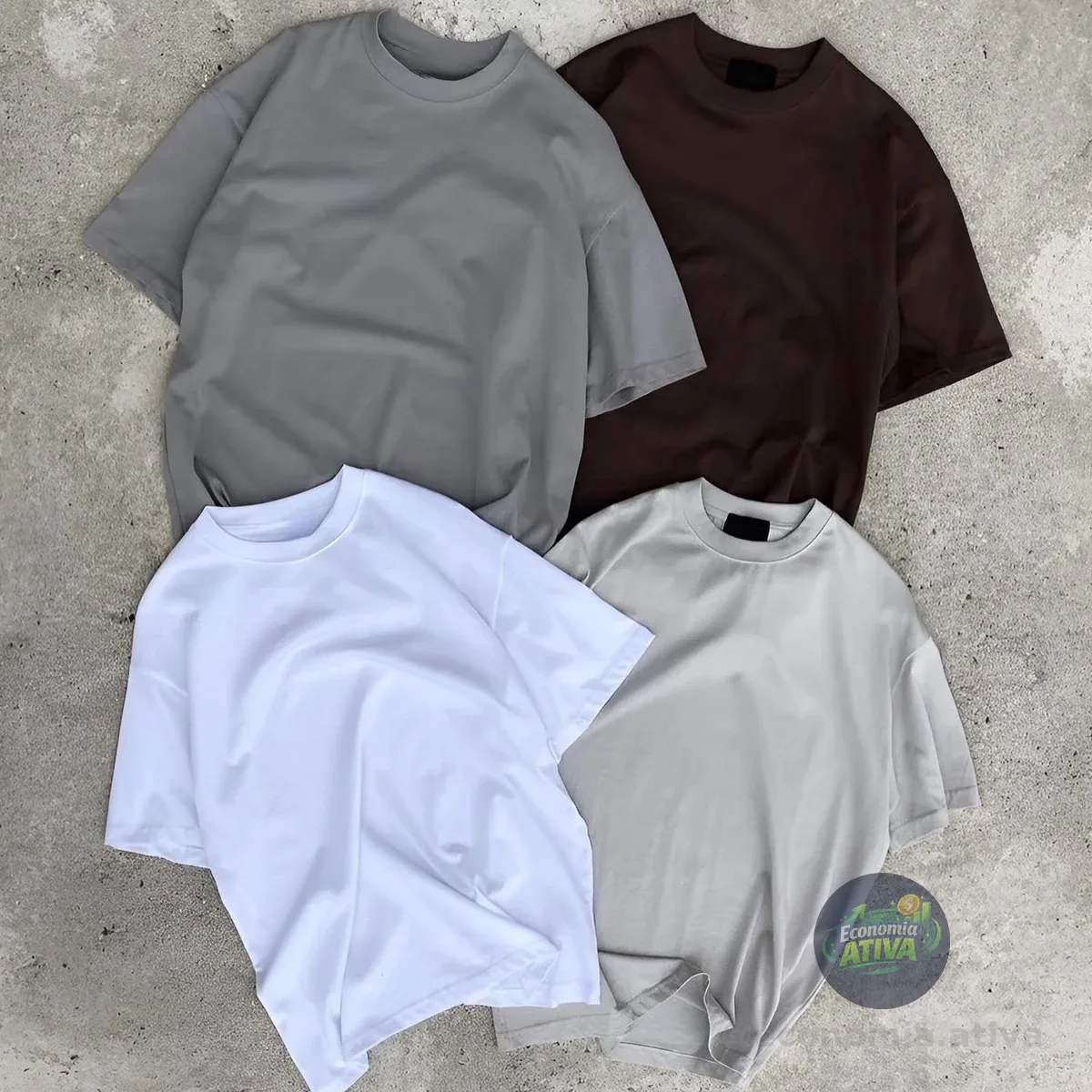 Kit 4 Camisas Camiseta Básica Lisa 100% Algodão Premium 30.1