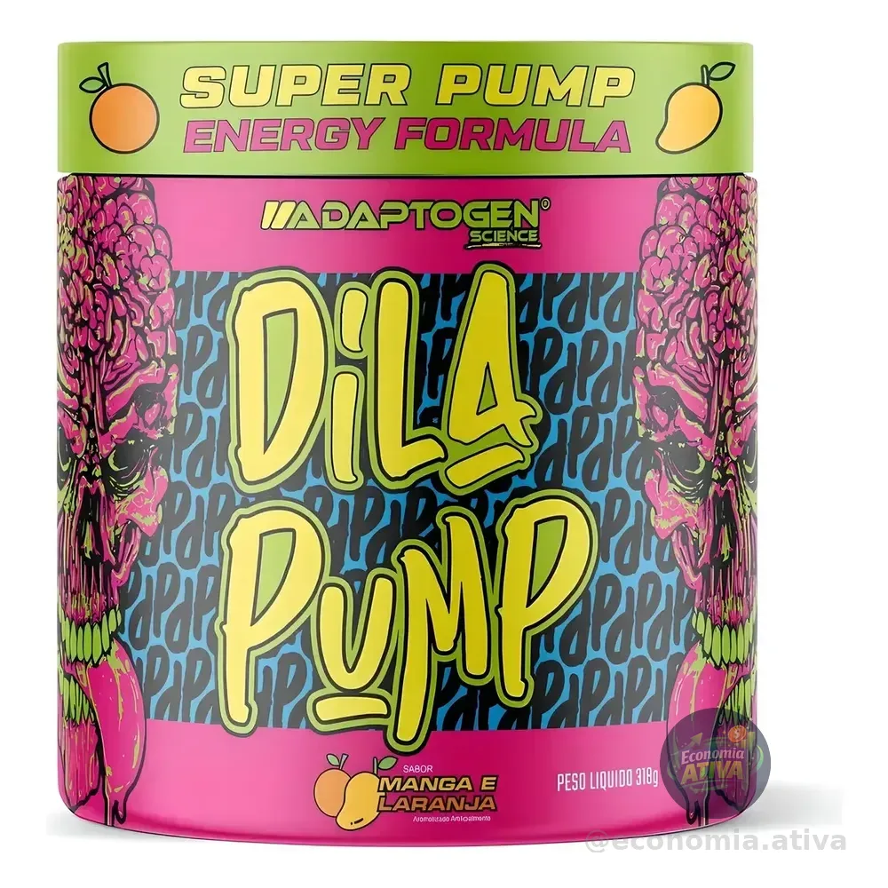 Dila Pump Pré-treino E Vasodilatador 318g Adaptogen Science Sabor Mango And Orange Manga & Laranja