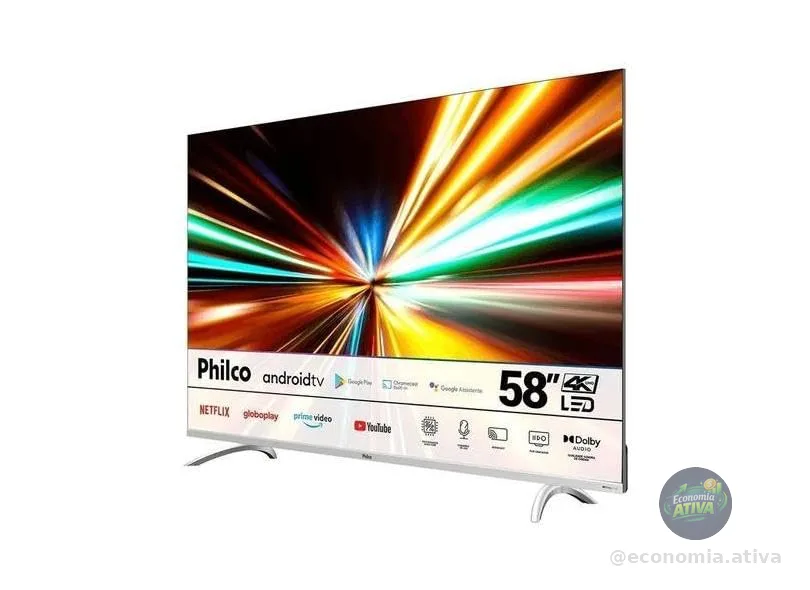 Smart TV 58” Philco PTV58G7PAGCSBL Android TV 4K Led