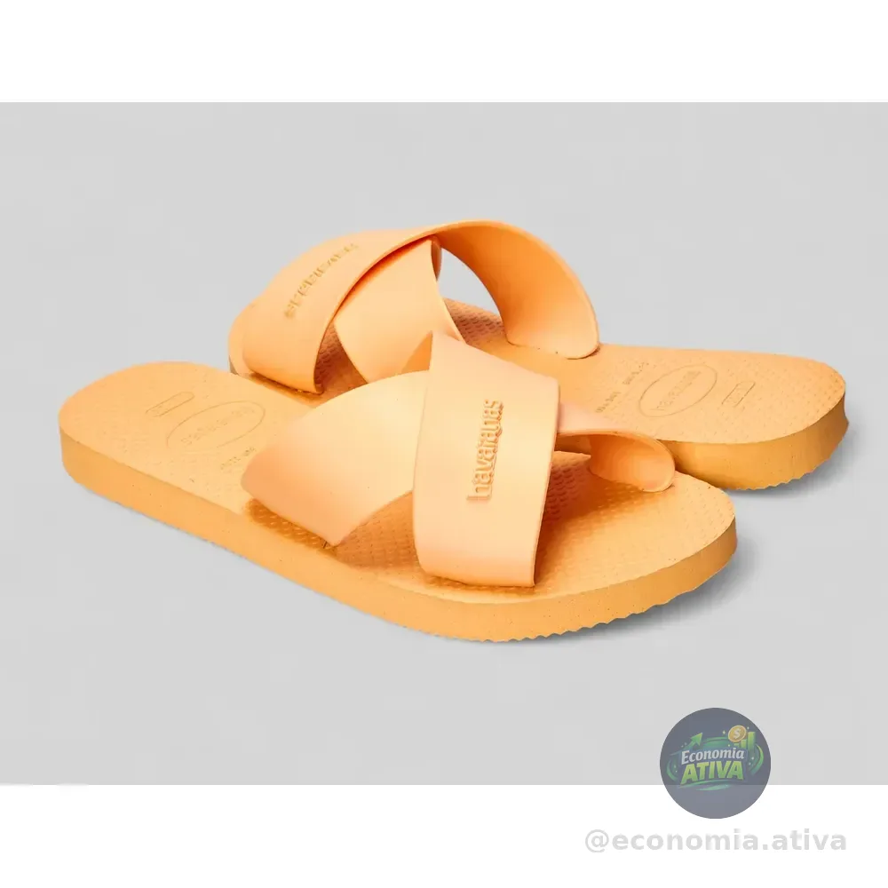 Sandálias Havaianas Aqua Fc Feminino Adulto Pessego Liso 33/34