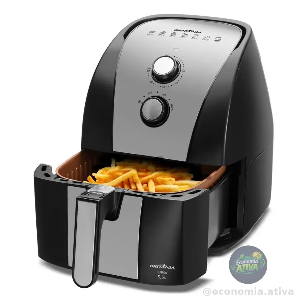 Britânia Air Fryer Bfr51 5,5l Antiaderente Preto
