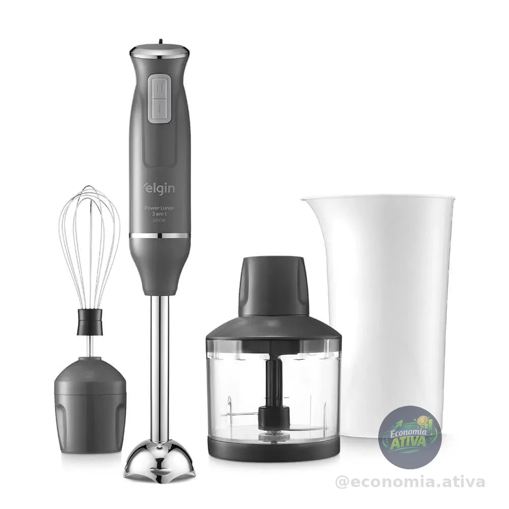 Mixer Power Inox 3 em 1 600W Elgin Lunar 110V - Mixer, triturador e batedor