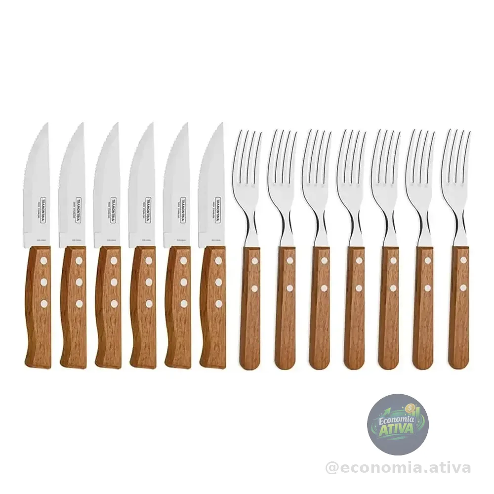 Tramontina Churrasco Cor Do Punho Marrom-claro 12 Unidades 44.5cm