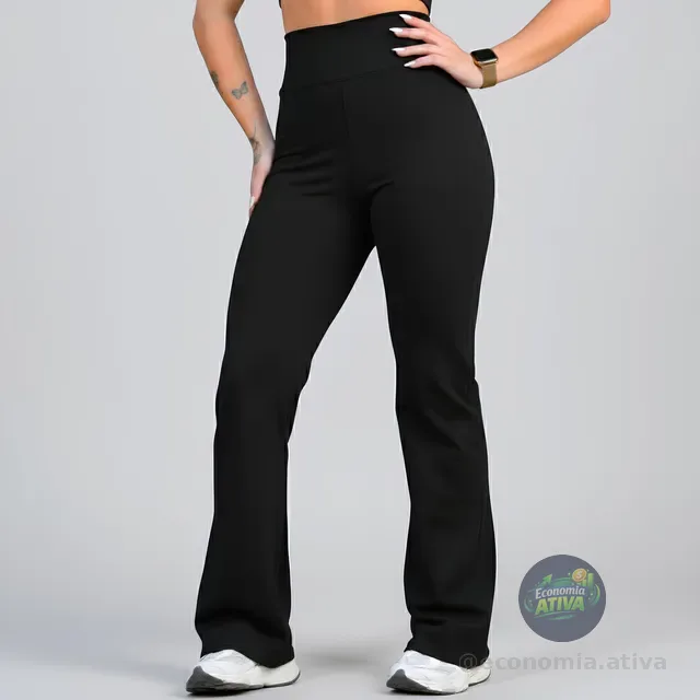 Calça Legging Leg Flare Zero Transparência Grossa Academia