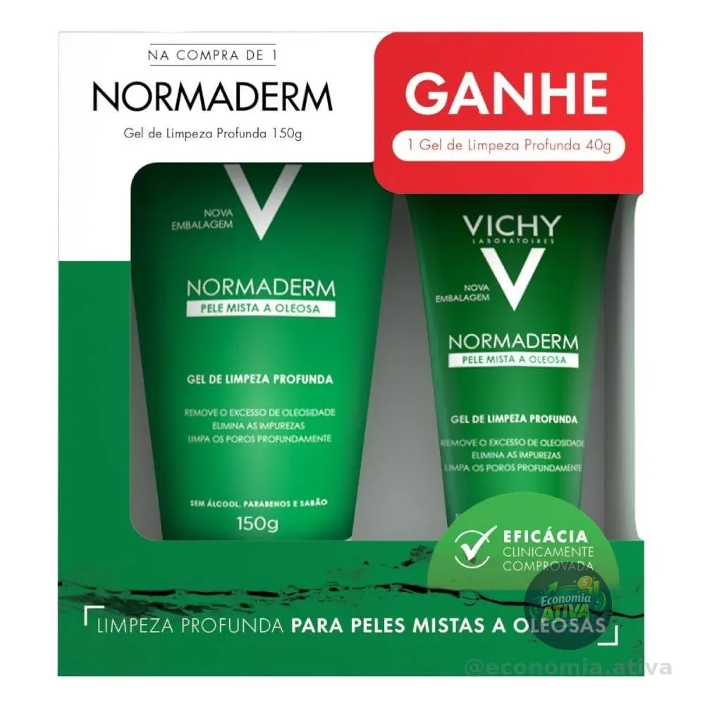 VICHY Kit Normaderm Vichy Gel De Limpeza Profunda 150G Com Gel De Limpeza 40G