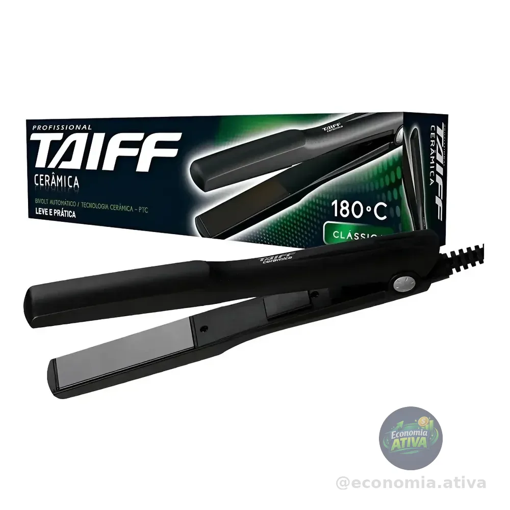 Taiff Prancha Cerâmica Profissional Classic 180° Preto 127/220v