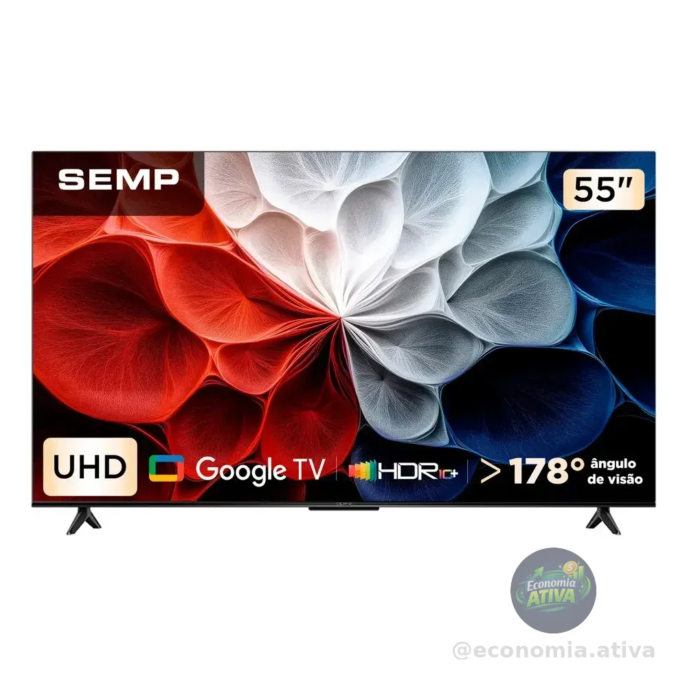 Smart Tv Semp 55 Led Hva 4k Android Wifi Bluetooth 3 Hdmi Google Tv 60hz Hdr10+ 55s62
