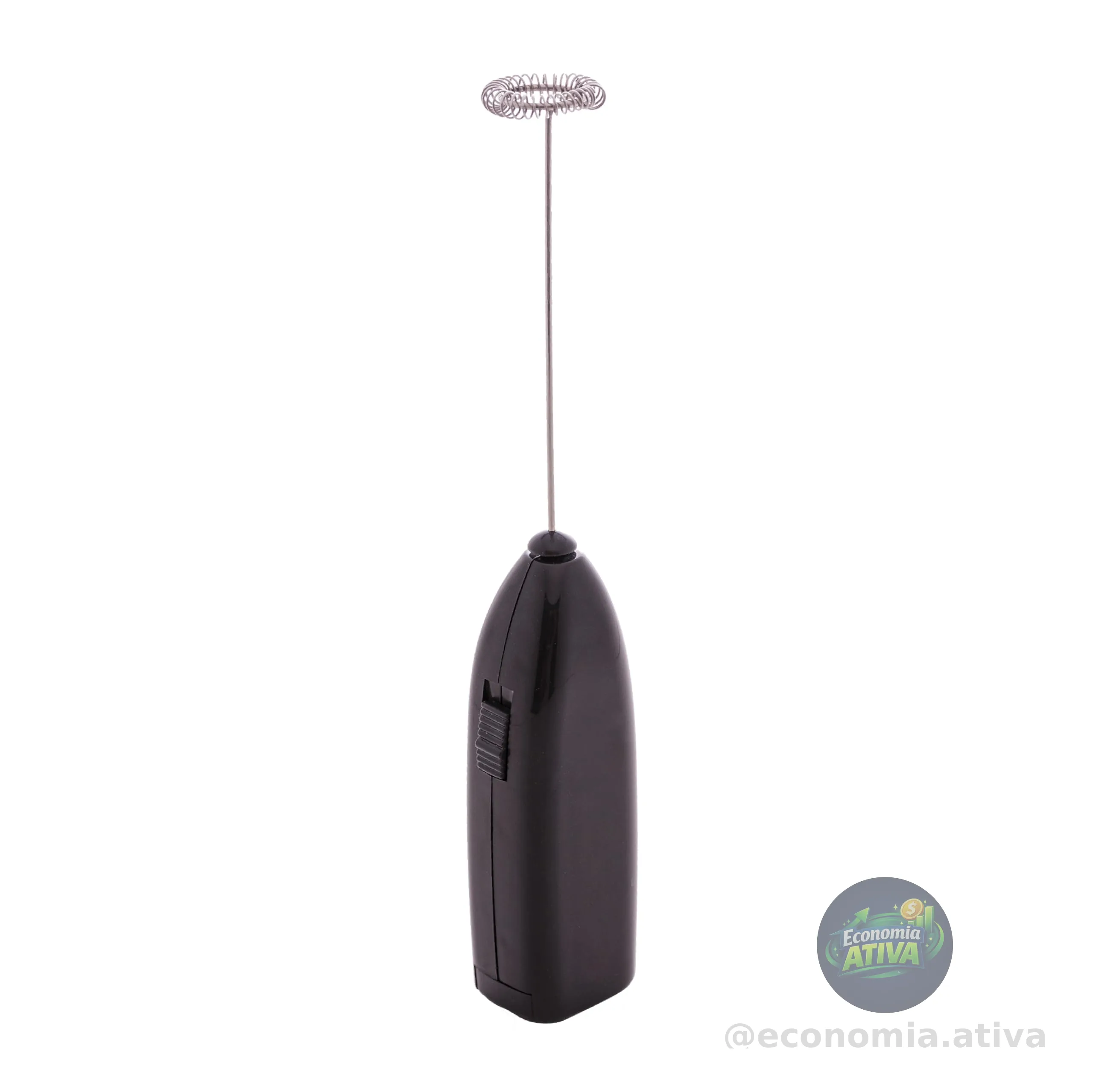 LYOR - Mini Mixer Misturador Elétrico para Bebidas - Inox e Plástico Preto - Eficiente e Compacto para Batidas e Misturas Rápidas