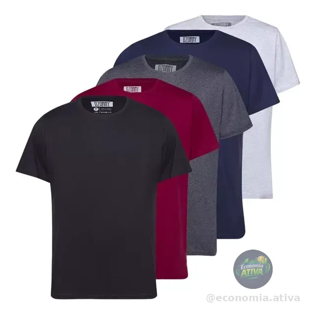 Kit 5 Camiseta Masculina 100% Algodão  Basica Treino Esporte