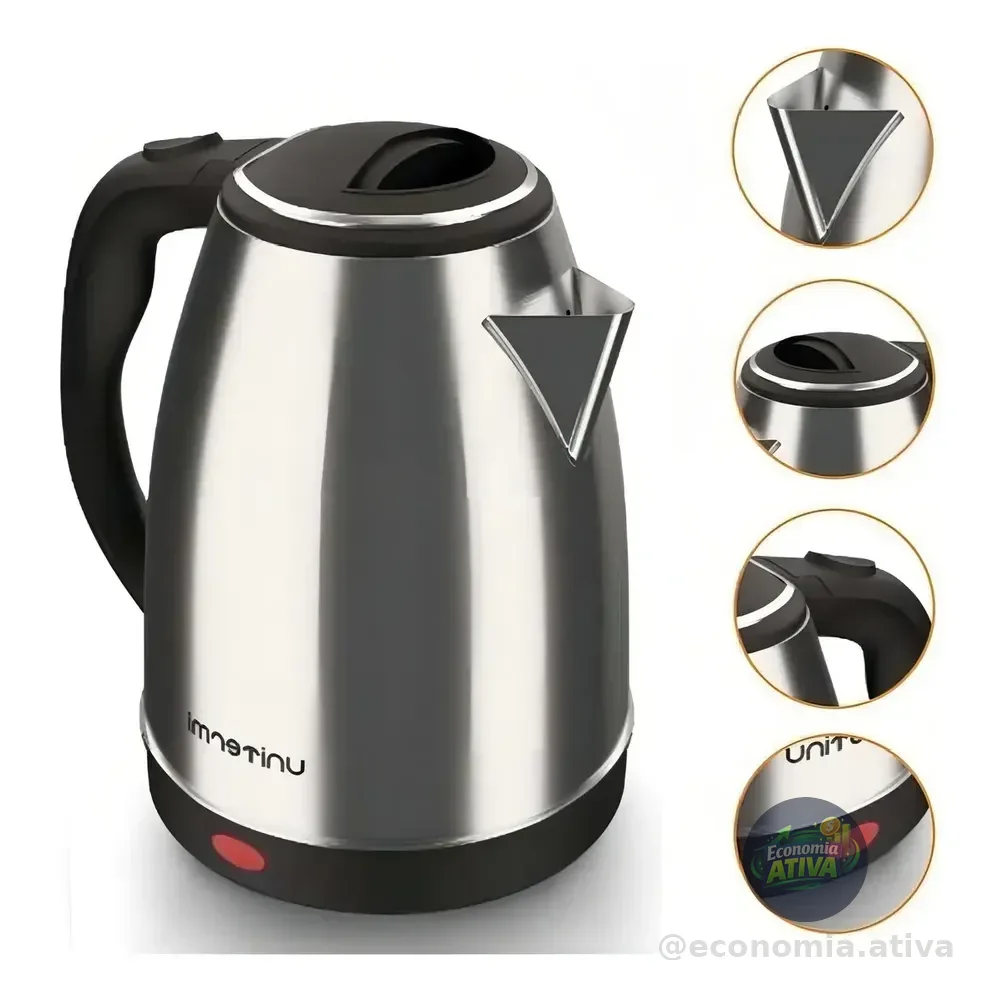Chaleira Elétrica 1,8l 1200w Unitermi Atacama Prateado 127v