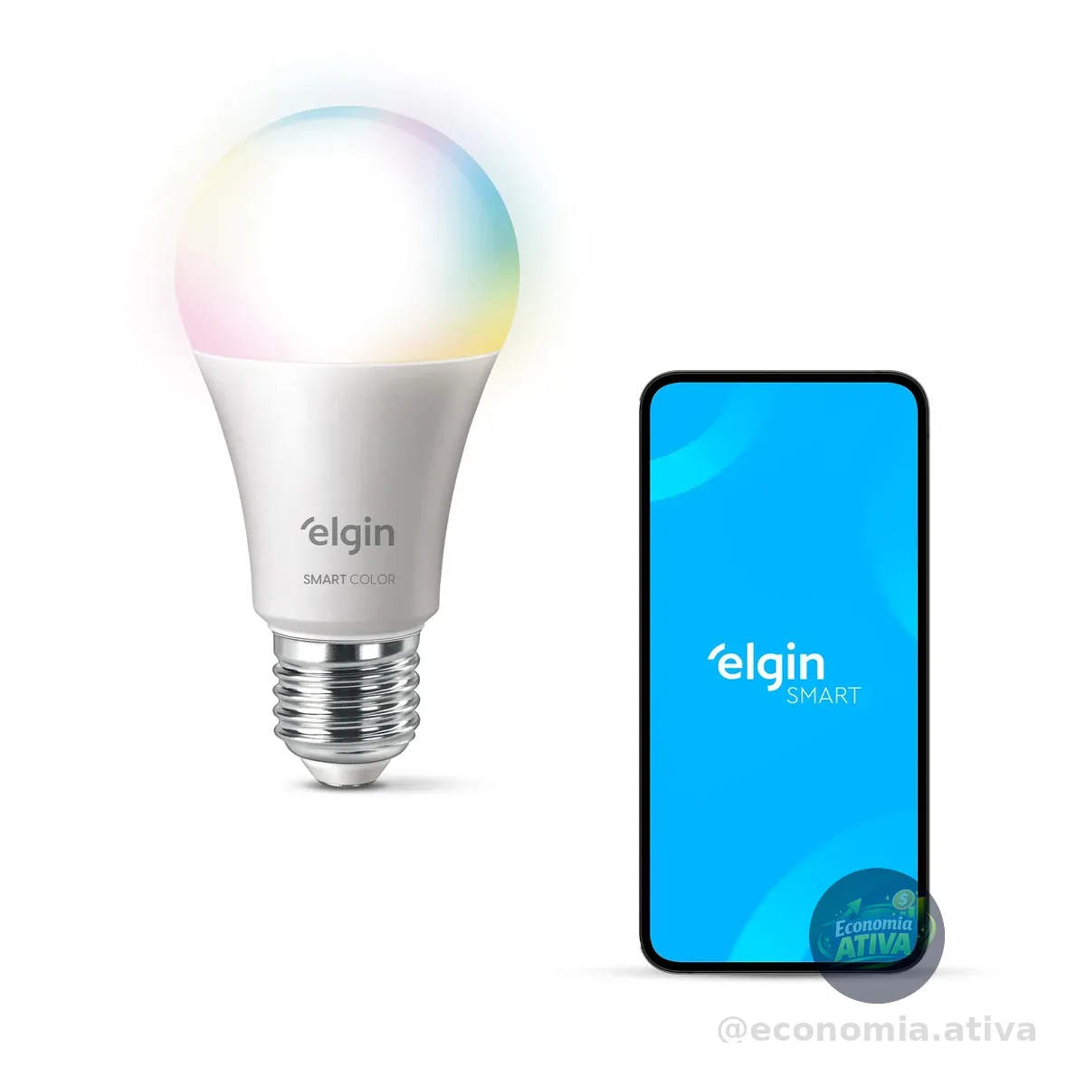 Lâmpada Inteligente Smart Color 10W Elgin RGB Wifi Compatível com Alexa e Google Home
