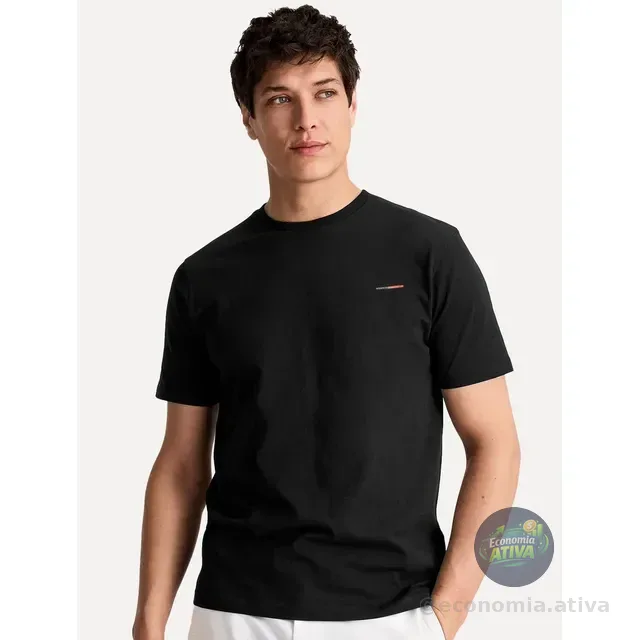 Camiseta Aramis Estampa Assinatura 1995 Peito Preta