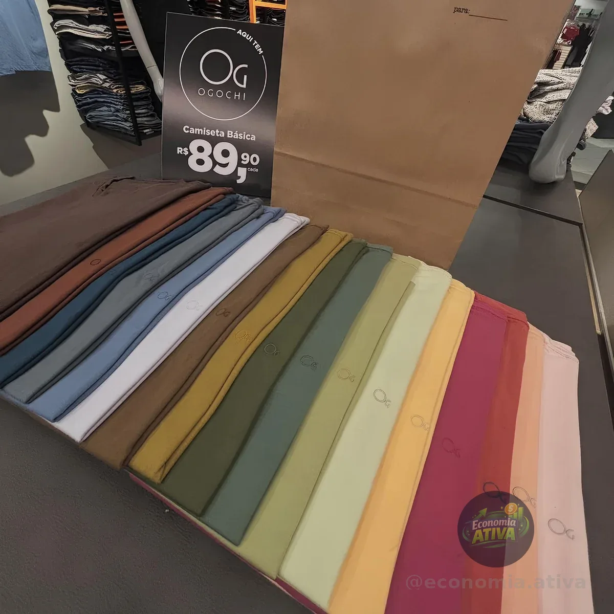 Camiseta Básica Ogochi Masculina Lisa Tecido Premium Oficial